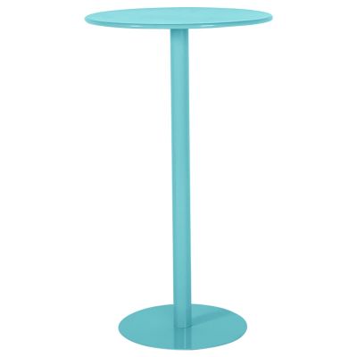 Round Iron Bar Table Top, 40.9in Height, Modern Fashion Counter Bistro Pub Tables for Coffee Shop, Banquet, Living Room, Balcony Decorating Table (Color : Light Blue, Size : Dia 60cm(23.6"))