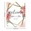 Boho Wood Wedding Welcome Signs Welcome to Bridal Shower Personalized Wedding Welcome Sign Daisy Floral Pink Red Wreath Wedding Welcome Signage Engagement Party Sign 18x24in view 2