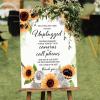 Welcome Wedding Sign Welcome to Our Special Day Custom Name Vintage Wood Welcome Wedding Sign Summer Sunflower Wreath Rose Floral Wedding Welcome Signage Engagement Party Sign 16x24in view 3