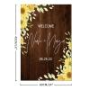 Welcome to Our Wedding Custom Name Date Wood Welcome Wedding Sign Yellow Sunflower Vintage Brown Board Wedding Reception Sign Vintage Wedding Reception Welcome Sign 16x24in view 2