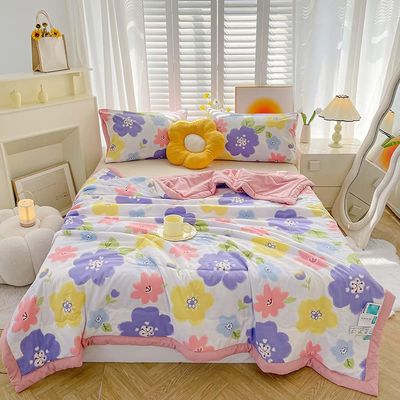 LUZBOSE Ultra-light summer seam superfine fiber down quilt car blanket nap blanket summer cool quilt air conditioner quilt(180 * 220CM, A7)