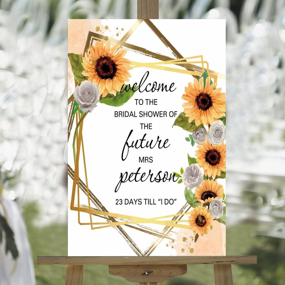 Welcome Wedding Signs Welcome to Our Wedding Custom Name Date Farmhouse Wood Welcome Wedding Sign Sunflower Rose Wreath Fall Autumn Engagement Welcome Wedding Sign 16x24in