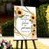 Welcome Wedding Signs Welcome to Our Wedding Custom Name Date Farmhouse Wood Welcome Wedding Sign Sunflower Rose Wreath Fall Autumn Engagement Welcome Wedding Sign 16x24in view 4