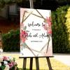 Boho Welcome Wedding Sign Pick A Seat Not A Side Personalized Name Wood Welcome Sign for Wedding Reception Daisy Floral Pink Red Wreath Welcome Sign 16x24in Wood Wedding Decor Plaque view 4