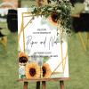 Farmhouse Wood Wedding Welcome Sign Welcome to Bridal Shower Custom Name Wedding Welcome Sign Sunflower Rose Wreath Green Paint Wedding Welcome Signage Engagement Party Sign 16x24in view 3
