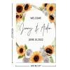 Wedding Welcome Sign Welcome to The Wedding Personalized Name Rustic Wood Wedding Welcome Sign Summer Sunflower Wreath Rose Floral Porch Welcome Sign Wedding Reception Decor 16x24in view 2