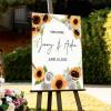 Wedding Welcome Sign Welcome to The Wedding Personalized Name Rustic Wood Wedding Welcome Sign Summer Sunflower Wreath Rose Floral Porch Welcome Sign Wedding Reception Decor 16x24in view 4
