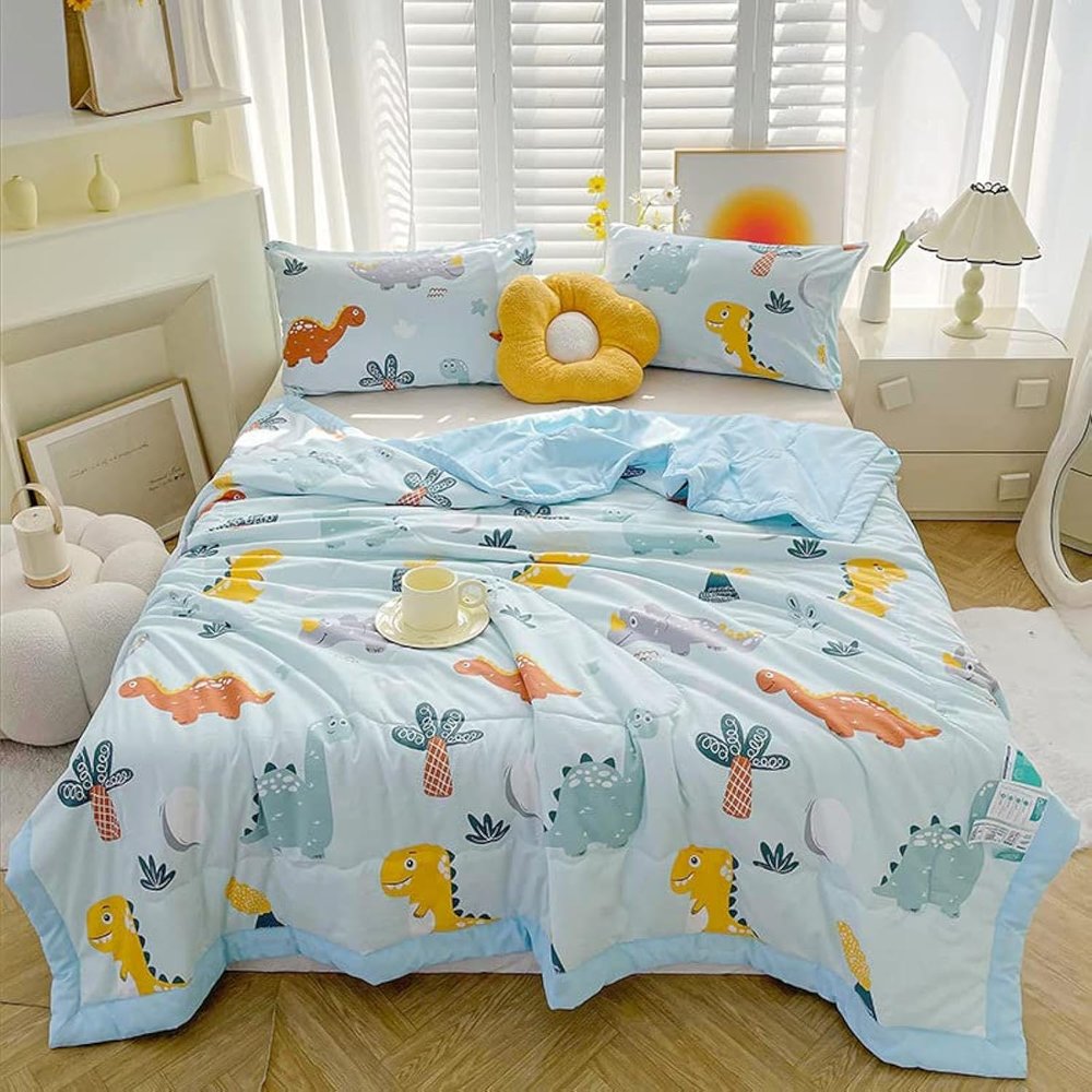 LUZBOSE Ultra-light summer seam superfine fiber down quilt car blanket nap blanket summer cool quilt air conditioner quilt(180 * 220CM, A4)