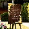 Welcome Wedding Sign Pick A Seat Not A Side Personalized Name Romantic Wood Wedding Welcome Sign Yellow Sunflower Vintage Brown Board Welcome Sign for Wedding Reception 16x24in view 4