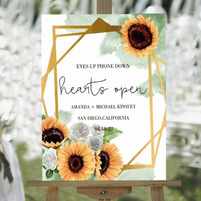 Welcome to The Wedding Custom Name Date Wood Wedding Welcome Signs Sunflower Rose Wreath Green Paint Wedding Welcome Sign Romantic Boho Wedding Decor Welcome Sign 18x24in