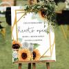 Welcome to The Wedding Custom Name Date Wood Wedding Welcome Signs Sunflower Rose Wreath Green Paint Wedding Welcome Sign Romantic Boho Wedding Decor Welcome Sign 18x24in view 3