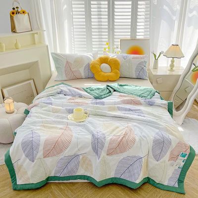 LUZBOSE Ultra-light summer seam superfine fiber down quilt car blanket nap blanket summer cool quilt air conditioner quilt(150 * 200CM, A16)