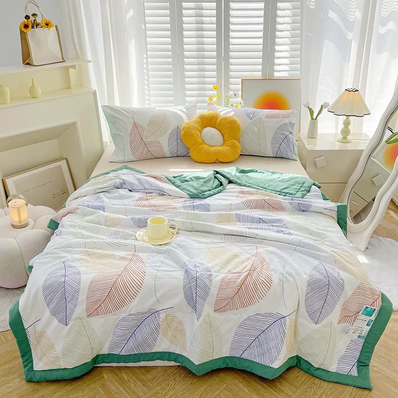 LUZBOSE Ultra-light summer seam superfine fiber down quilt car blanket nap blanket summer cool quilt air conditioner quilt(150 * 200CM, A16)