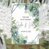 Welcome to The Bridal Shower Custom Name Wood Welcome Wedding Sign Bluebell Floral Teal Green Wreath Welcome Wedding Signage Boho Boho Wedding Decor Welcome Sign 16x24in Wedding Decor Plaque view 1