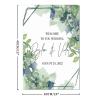 Welcome to The Bridal Shower Custom Name Wood Welcome Wedding Sign Bluebell Floral Teal Green Wreath Welcome Wedding Signage Boho Boho Wedding Decor Welcome Sign 16x24in Wedding Decor Plaque view 2