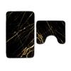 2 Pieces Set Bath Rugs Soft Absorbent Bathroom Mat 32"x20" U-Shaped Toilet Rug 18"x15" Machine Wash Tub Shower Room Floor Mat (Marble) view 1