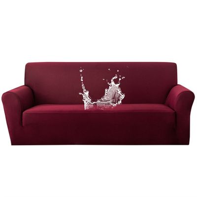 MIPOPS Sofa Cover, Couch Cover Stretchable Sofa Slipcover for Sectional Sofa Furniture Protector Forros para Muebles Sofas for Pets Kids Children Dog Cat(Wine Red,Medium(145-185cm) 1pc)