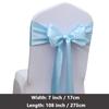 MAGTOWNE Satin Baby Blue Chair Sashes Bows 50 Pack for Wedding Party, Light Blue Sashes for Chair Covers and Chairs Decor view 3