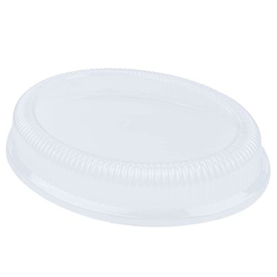 Restaurantware Oval Clear Plastic Ripple Dome Lid, 100 Pack