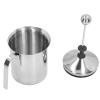 800ML Stainless Steel Manual Milk Frother,Hand Pump Milk Foamer,Manual Milk Frother Double Layer Stainless Steel Hand Pump Milk Foamer for Kitchen Cappuccino Latte view 1