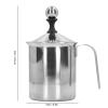 800ML Stainless Steel Manual Milk Frother,Hand Pump Milk Foamer,Manual Milk Frother Double Layer Stainless Steel Hand Pump Milk Foamer for Kitchen Cappuccino Latte view 2
