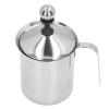 800ML Stainless Steel Manual Milk Frother,Hand Pump Milk Foamer,Manual Milk Frother Double Layer Stainless Steel Hand Pump Milk Foamer for Kitchen Cappuccino Latte view 4