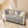 vctops Soft Velvet Sofa Couch Cover Tropical Leaf Pattern Sectional Couch Covers Non Slip Sofa Slipcover Furniture Protector for Kids Dogs Pet, 1 Piece/Not All Set (Grey,27"x59") view 3