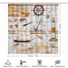 Kazynee Nautical Beach Theme 4 Piece Shower Curtain Sets, Non-Slip Rugs, Toilet Lid Cover and Bath Mat, Durable and Waterproof, for Bathroom Decor Set One Size view 2