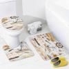 Kazynee Nautical Beach Theme 4 Piece Shower Curtain Sets, Non-Slip Rugs, Toilet Lid Cover and Bath Mat, Durable and Waterproof, for Bathroom Decor Set One Size view 4