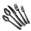 20-Piece Silverware Set, Black Hammered Stainless Steel Flatware for 4, Food-Grade Tableware, Including Fork, Knife, Spoon Set, Home Kitchen Cutlery, Dishwasher Safe view 1
