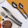 20-Piece Silverware Set, Black Hammered Stainless Steel Flatware for 4, Food-Grade Tableware, Including Fork, Knife, Spoon Set, Home Kitchen Cutlery, Dishwasher Safe view 4