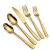 20-Piece Silverware Set, Gold Hammered Stainless Steel Flatware Sets for 4, Food-Grade Tableware Set, Including Fork Knife Spoon Set, Home Kitchen Cutlery Sets, Dishwasher Safe view 1