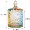 EWEIGEER Colorful Crystal Glass Candy Snack Barrel Storage Jar Embossed Luxury Cookie Buffet Canister With Lids Jewelry Box Jar Biscuit Containers view 2
