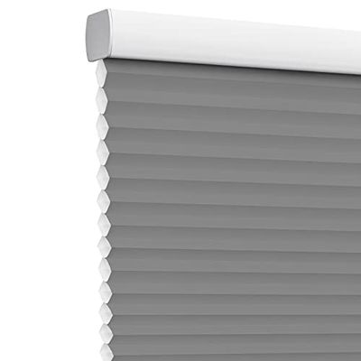 Keego Cordless Cellular Shades Custom Size Honeycomb Shades Light Filtering Window Blinds for Home and Bedroom Easy to Install (Cement Ash, 52" W x 64" H)