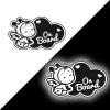 Customized Name Baby On Board Sign Car Stickers Reflective Kids On Board Stickers for Car Windows -Vesvory Angel Baby in Car Baby Safety Warning Sign(White) view 1