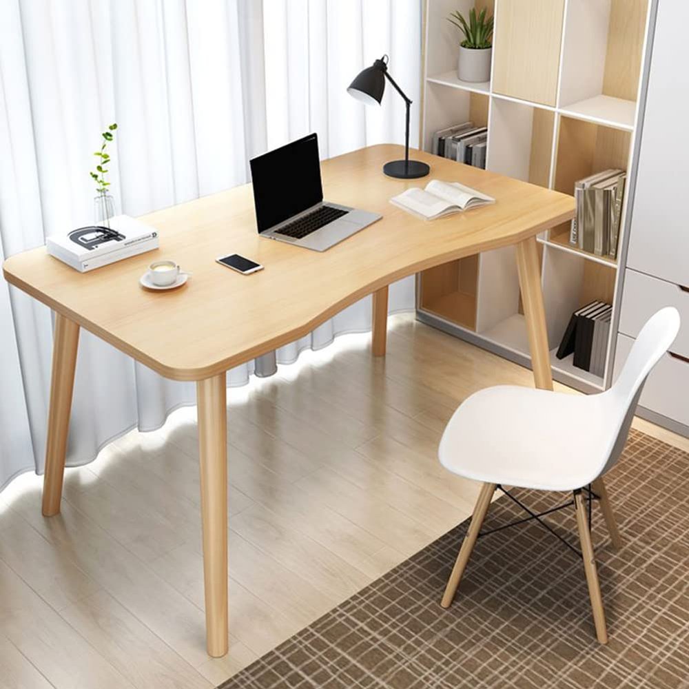 KWOKING Parsons Base Type Office Desk Contemporary Wooden Writing Desk Nordic Desk Computer Desktop Table Modern Bedroom Home Office Desk Student Learning Writing Desk Natural 47.5"L x 23.5"W x 29"H