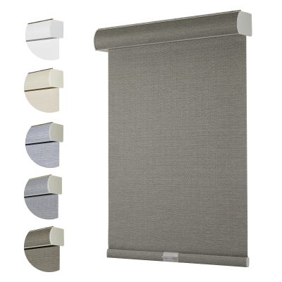 Persilux Free-Stop Cordless 100% Blackout Roller Blinds for Window Shades with Texture Fabric Anti-UV Thermal Insulated Privacy Roller Shades for Windows Blinds for Home (18" W x 72" H, Earth Brown)