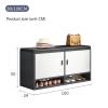 Upholstered Footstool Nordic Shoe Changing Stool Home Shoe Cabinet Soft Bag Cushion Solid Wood Shoe Cabinet Storage Shoe Rack Upholstered Sofa Stool 100 * 24 * 50cm,Black view 2