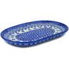 Polmedia Polish Pottery Oval Platter 9-inch UNIKAT - Cobalt Wonder Pattern Handmade in Boleslawiec Poland + Certificate of Authenticity view 1