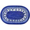 Polmedia Polish Pottery Oval Platter 9-inch UNIKAT - Cobalt Wonder Pattern Handmade in Boleslawiec Poland + Certificate of Authenticity view 2