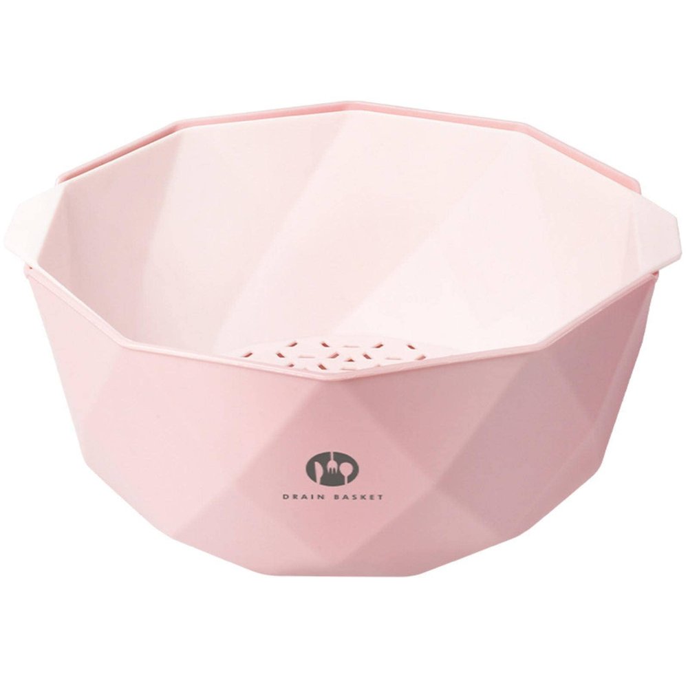 VOGMAR Double-Layer Vegetable Washing Basket Plastic Drain Basket Living Room Home Washing Fruit Plate Kitchen Fruit Basket Storage Basket