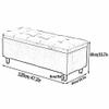 Footstool Large Tufted with Storage Toy Chest & Blanket Trunk for Bedroom & Entryway, Living Room Linen Fabric Upholstery 120x40x40cm(Color:Huise) view 3