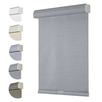 Persilux Free-Stop Cordless 100% Blackout Roller Window Shades with Texture Fabric Thermal Insulated Roller Shades for Windows Roller Blinds for Windows, Easy to Install (37" W x 64" H, Stone Grey)