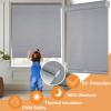 Persilux Free-Stop Cordless 100% Blackout Roller Window Shades with Texture Fabric Thermal Insulated Roller Shades for Windows Roller Blinds for Windows, Easy to Install (37" W x 64" H, Stone Grey) view 3
