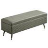 Folding Storage 80x40x45cm Rectangular Bench Technology Cloth Cushion Toy Box Three-Dimensional Diamond Design with Metal Legs 150kg(Color:Green) view 1