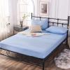 FCLDESHOP King Size Fitted Sheet,Fitted Single Sheet,5 Sides Waterproof Brushed Waterproof Fitted Sheet, Bedroom Hotel Solid Color Urine-Proof Mattress Cover Bedspread,Sky Blue,120 * 200cm+25cm view 1