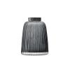 Glass Vase, Simple Style Countertop Vase, Bottle Body Pleated Shape, Suitable for Bars, High -end Restaurants, Transparent/Gray/Large/Trumpet(Size:19.3 * 19.3 * 26.6cm,Color:B) view 1