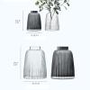 Glass Vase, Simple Style Countertop Vase, Bottle Body Pleated Shape, Suitable for Bars, High -end Restaurants, Transparent/Gray/Large/Trumpet(Size:19.3 * 19.3 * 26.6cm,Color:B) view 2