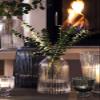 Glass Vase, Simple Style Countertop Vase, Bottle Body Pleated Shape, Suitable for Bars, High -end Restaurants, Transparent/Gray/Large/Trumpet(Size:19.3 * 19.3 * 26.6cm,Color:B) view 3