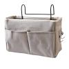 Cosiki Bedside, Bedside Storage/Bedside Hanging Storage Bag Hanging Desk Organizer for Headboards Bunk Beds Dorm Rooms Book Phone Magazine Holder (Grey) view 1